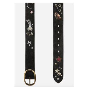 JOHNNY WAS Celestial Italian suede embrodiered belt M/L